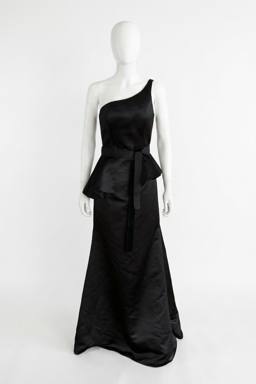 NEW MORILEE women's satin bridesmaid dress in black